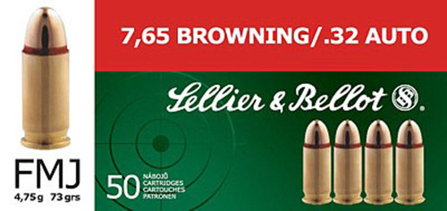 Ammunition Sellier&Bellot Pistol 32ACP S&B 32ACP 73GR FMJ 50/2000